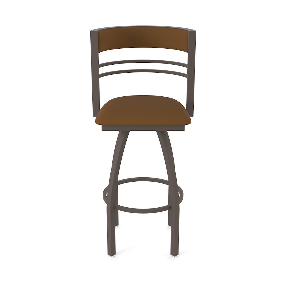 Swivel Counter Stool with Bronze Finish and Canter Thatch Seat and Back. Picture 5
