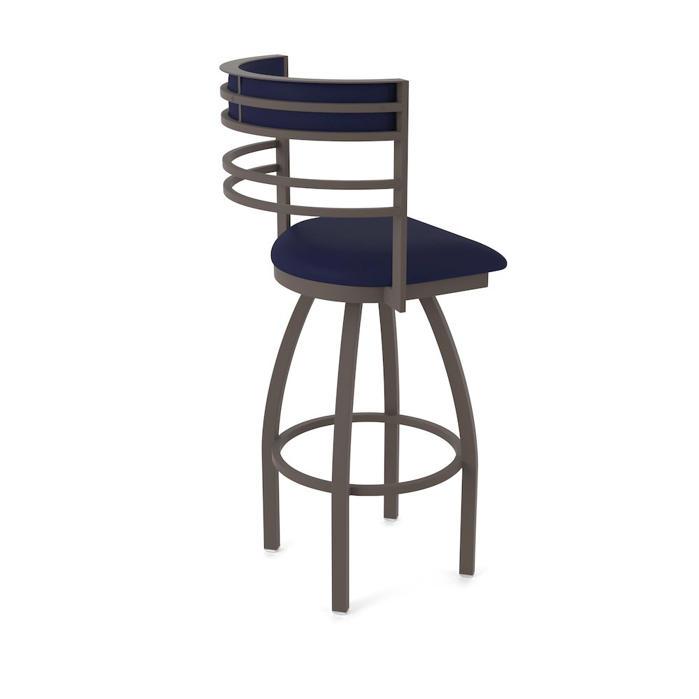 Swivel Counter Stool with Bronze Finish and Canter Twilight Seat and Back. Picture 2