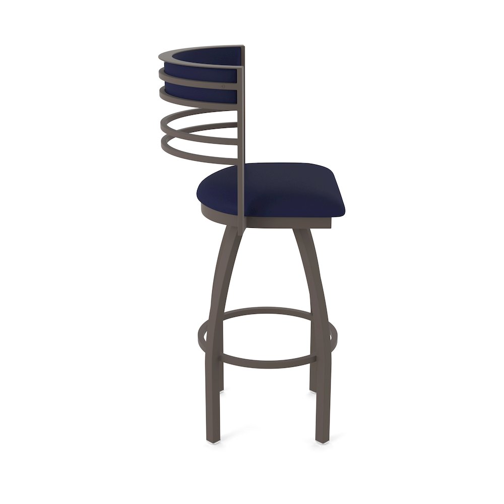 Swivel Counter Stool with Bronze Finish and Canter Twilight Seat and Back. Picture 4