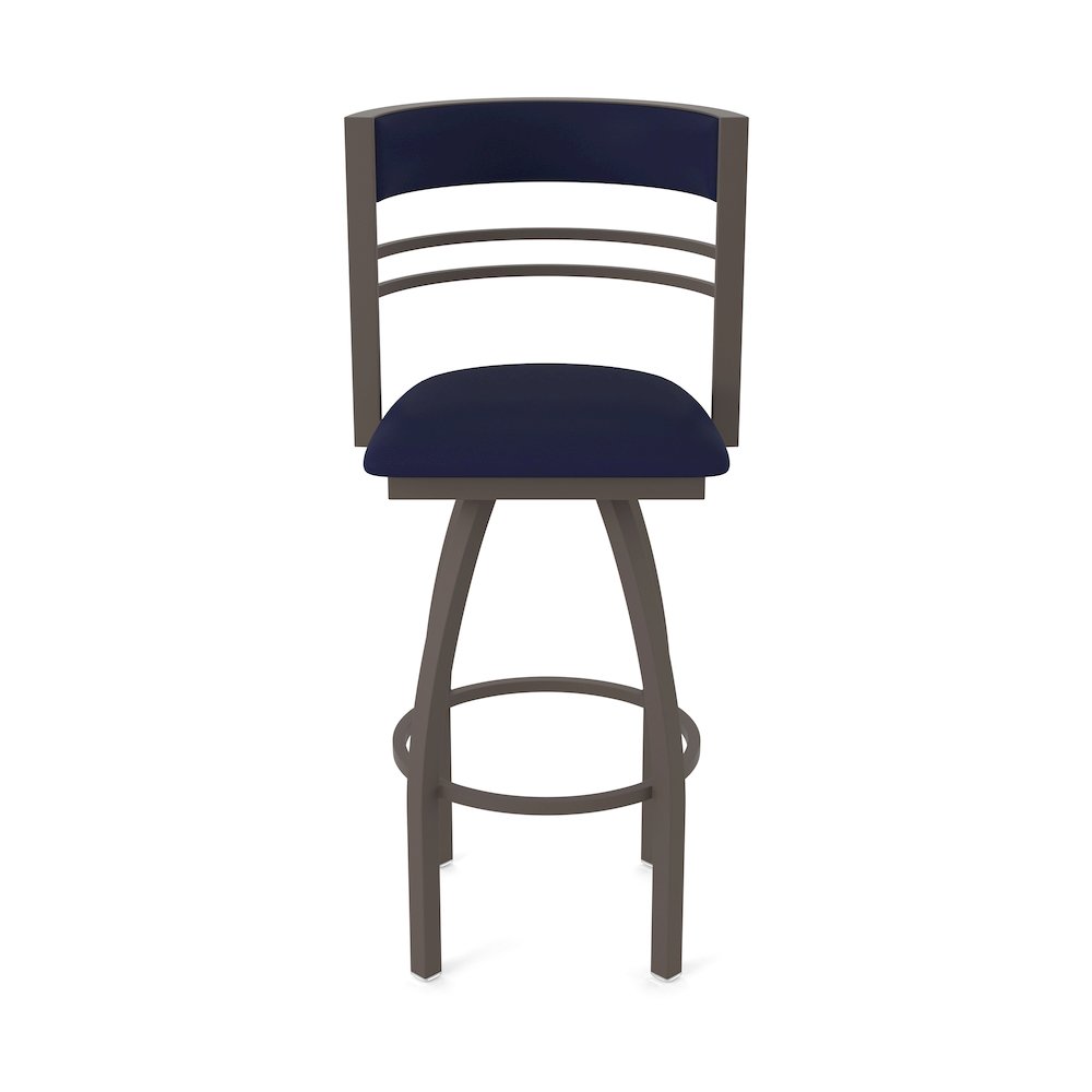 Swivel Counter Stool with Bronze Finish and Canter Twilight Seat and Back. Picture 5