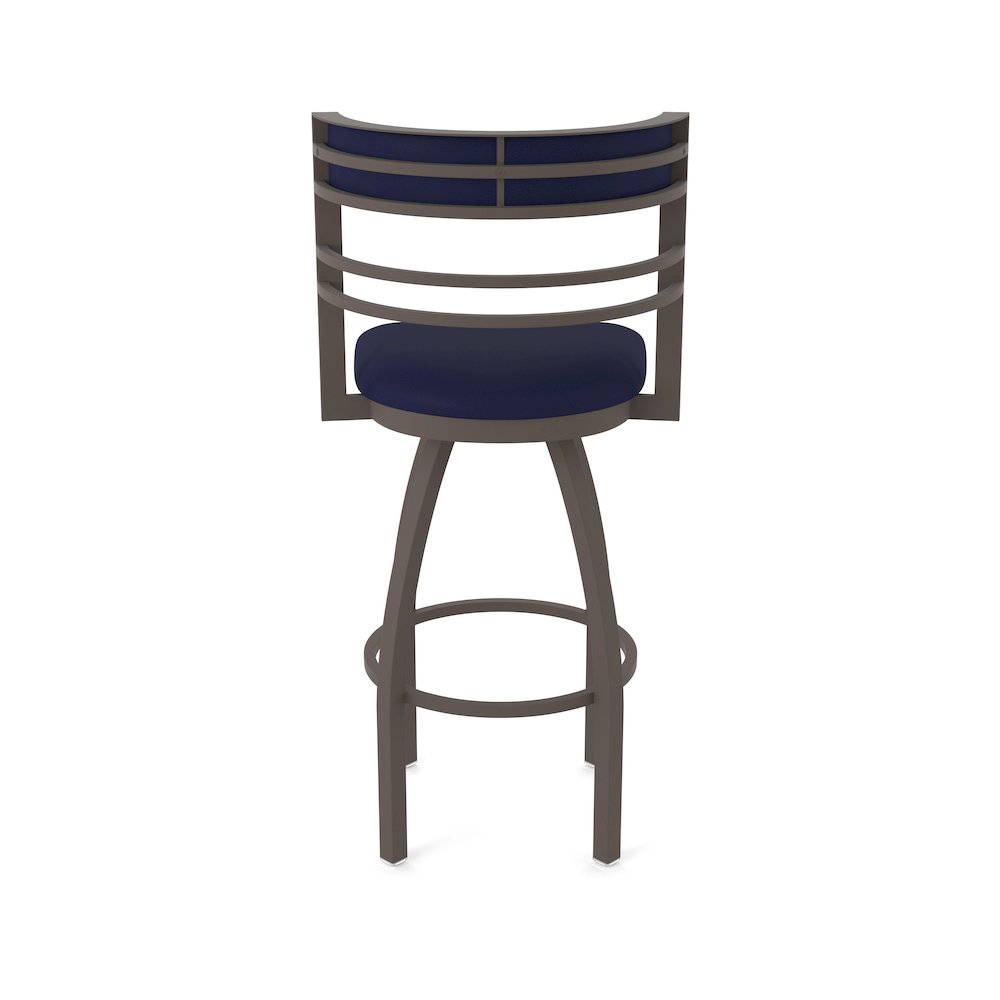 Swivel Counter Stool with Bronze Finish and Canter Twilight Seat and Back. Picture 6