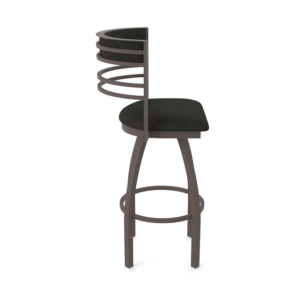 Swivel Counter Stool with Bronze Finish and Canter Espresso Seat and Back. Picture 4