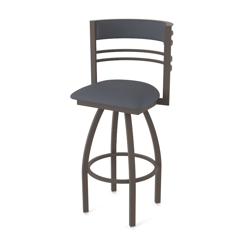 Swivel Counter Stool with Bronze Finish and Canter Storm Seat and Back. Picture 1