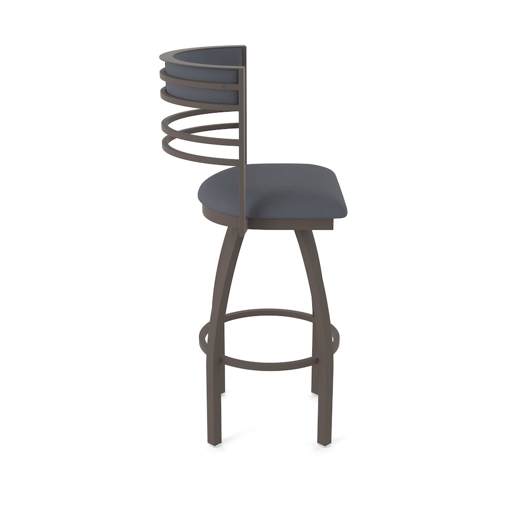 Swivel Counter Stool with Bronze Finish and Canter Storm Seat and Back. Picture 4