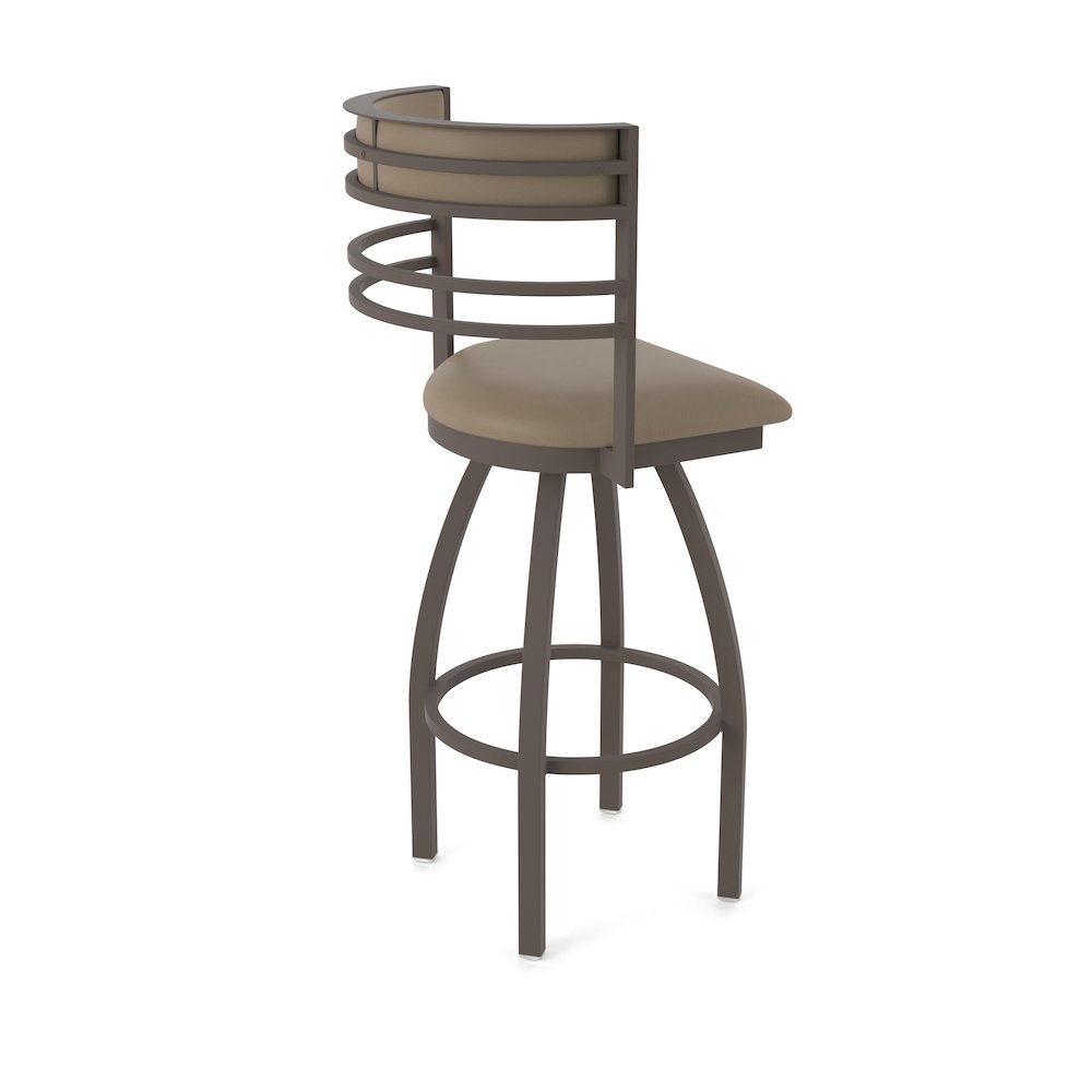 Swivel Counter Stool with Bronze Finish and Canter Earth Seat and Back. Picture 2