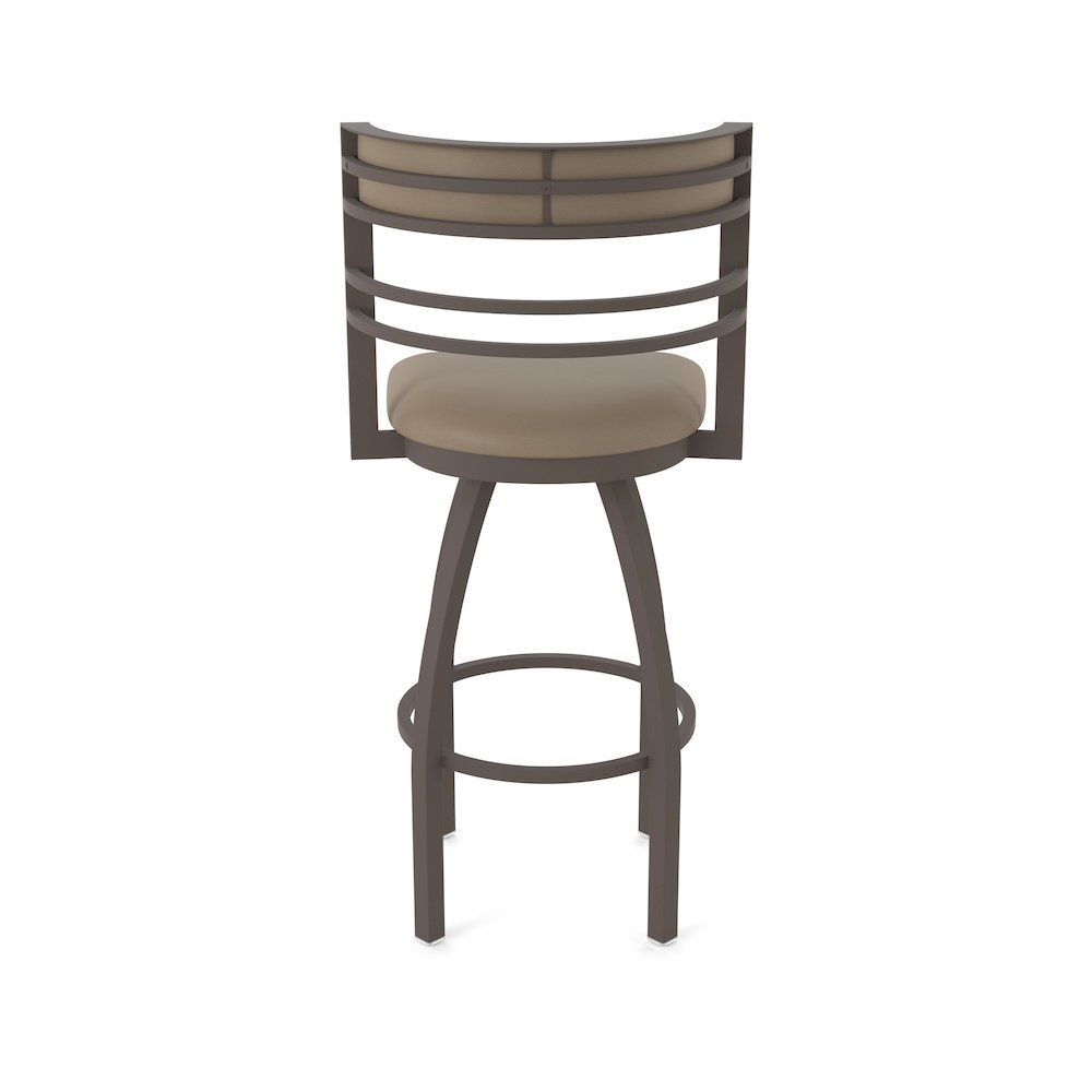 Swivel Counter Stool with Bronze Finish and Canter Earth Seat and Back. Picture 6