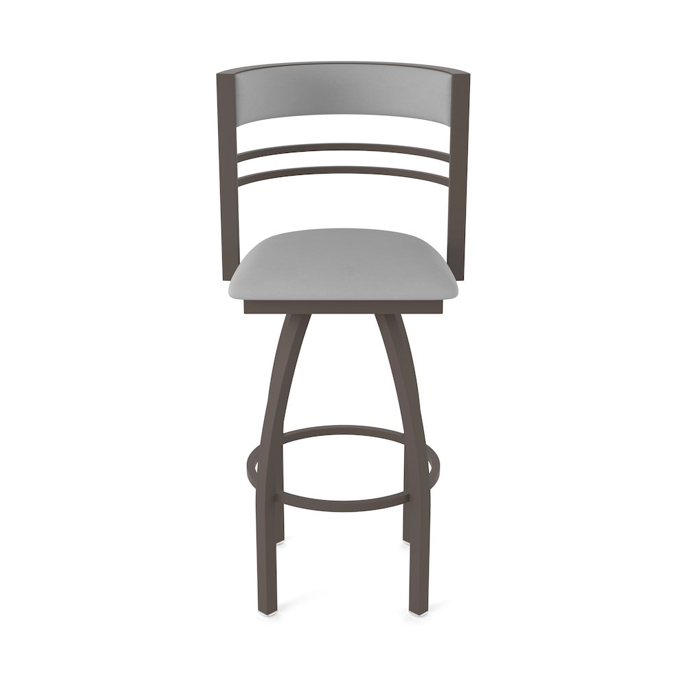 Swivel Counter Stool with Bronze Finish and Canter Folkstone Grey Seat and Back. Picture 5
