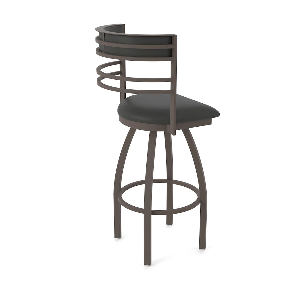 Swivel Counter Stool with Bronze Finish and Canter Iron Seat and Back. Picture 2