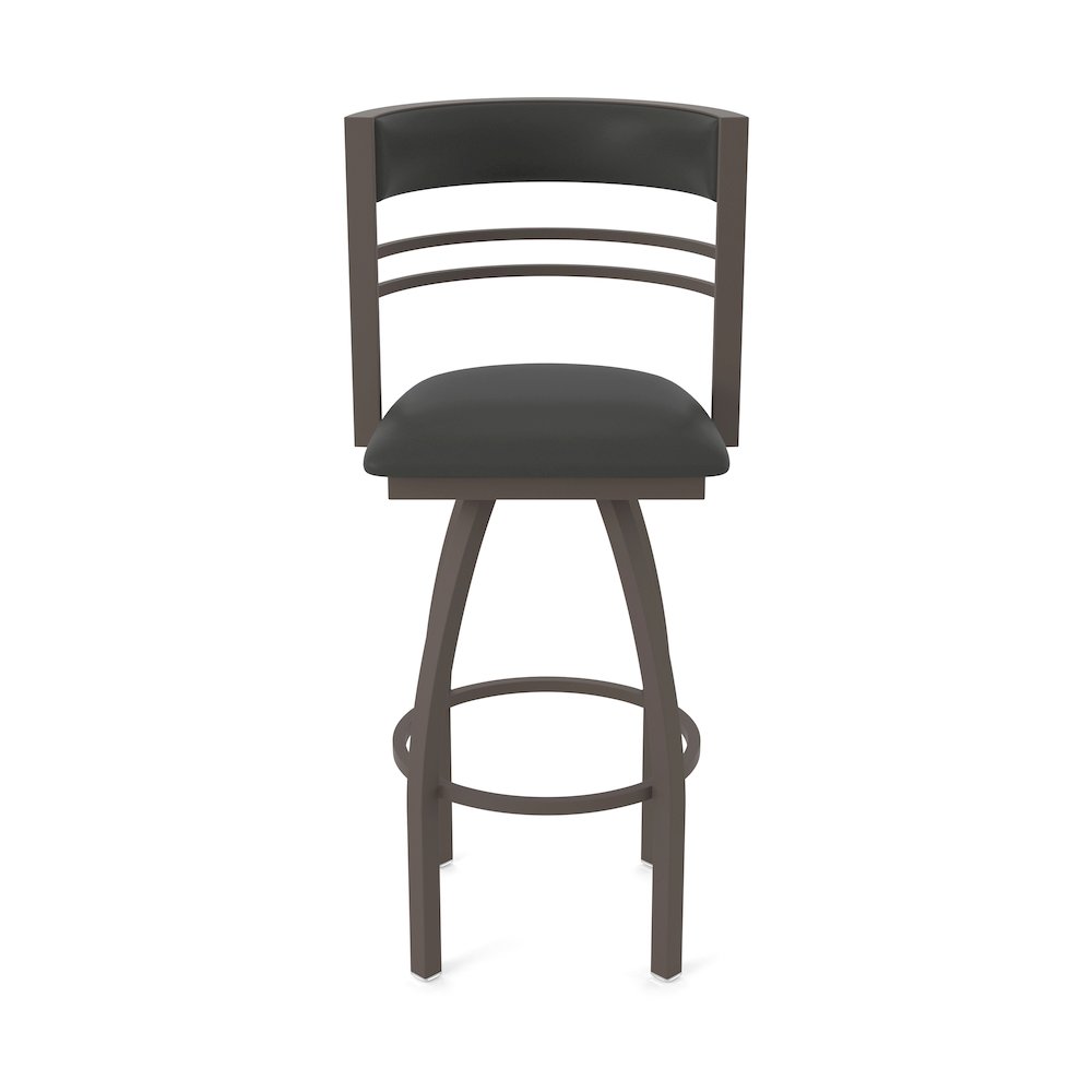Swivel Counter Stool with Bronze Finish and Canter Iron Seat and Back. Picture 5