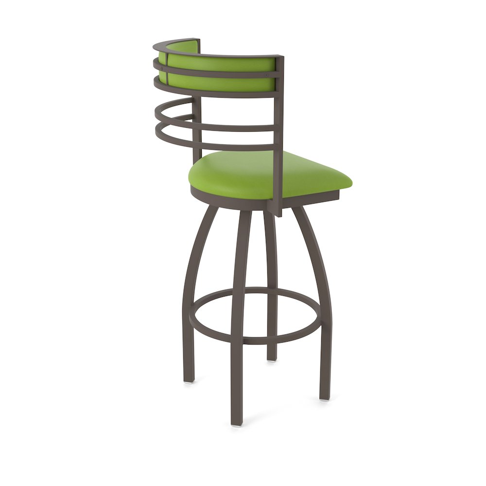Swivel Counter Stool with Bronze Finish and Canter Kiwi Green Seat and Back. Picture 2