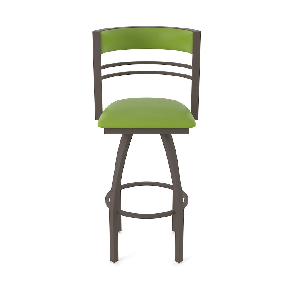 Swivel Counter Stool with Bronze Finish and Canter Kiwi Green Seat and Back. Picture 5