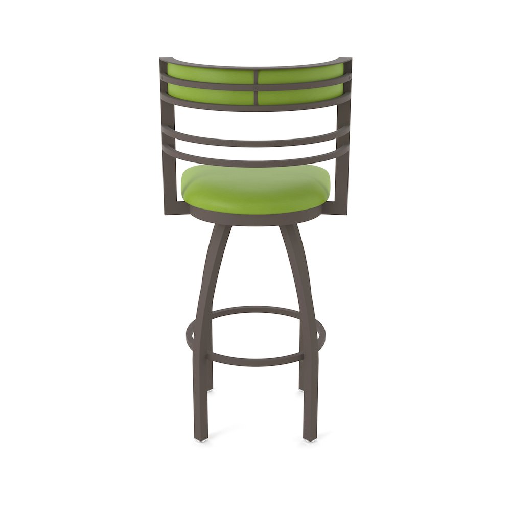 Swivel Counter Stool with Bronze Finish and Canter Kiwi Green Seat and Back. Picture 6