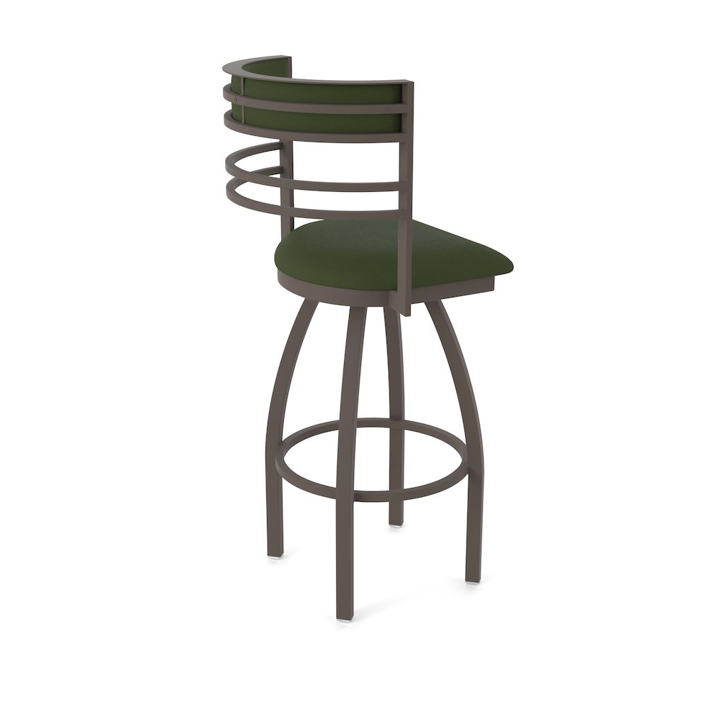 Swivel Counter Stool with Bronze Finish and Canter Pine Seat and Back. Picture 2
