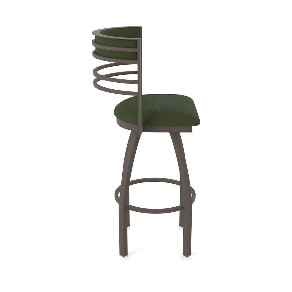 Swivel Counter Stool with Bronze Finish and Canter Pine Seat and Back. Picture 4