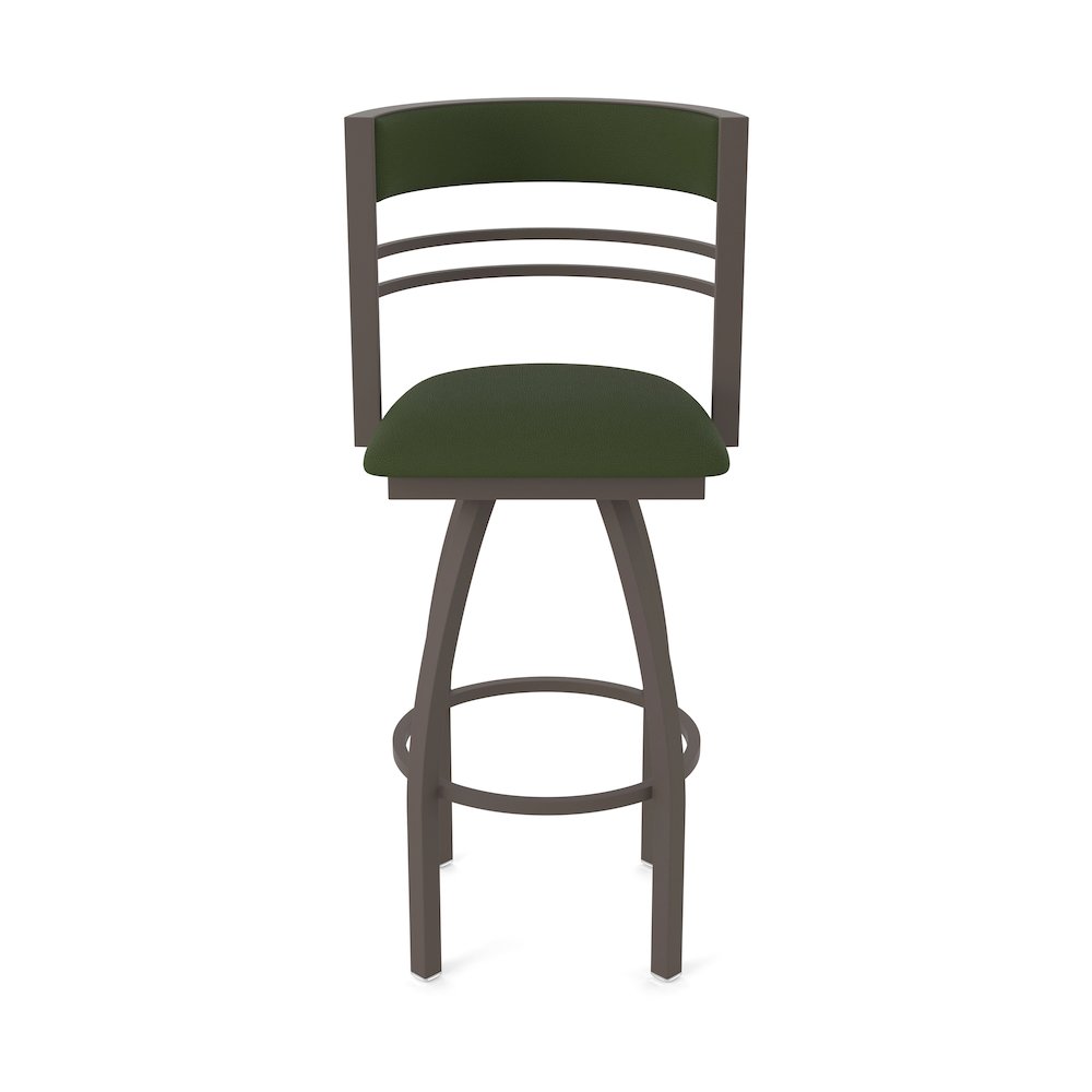 Swivel Counter Stool with Bronze Finish and Canter Pine Seat and Back. Picture 5