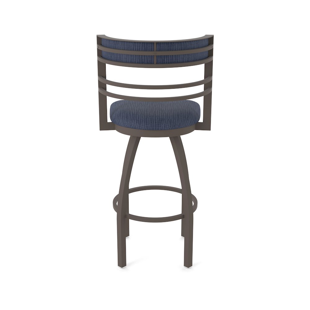 Swivel Counter Stool with Bronze Finish and Graph Anchor Seat and Back. Picture 6