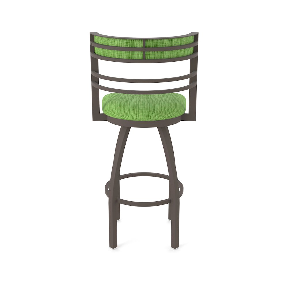 Swivel Counter Stool with Bronze Finish and Graph Parrot Seat and Back. Picture 6