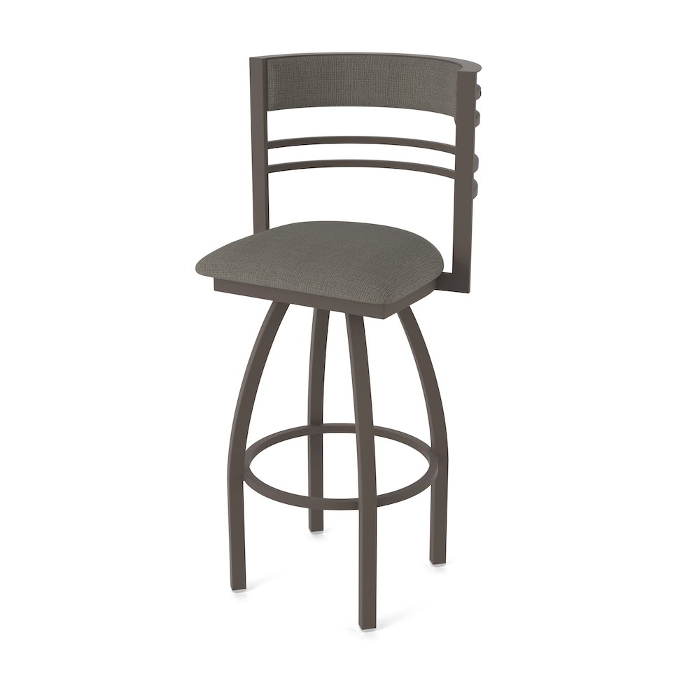 Swivel Counter Stool with Bronze Finish and Graph Chalice Seat and Back. Picture 1