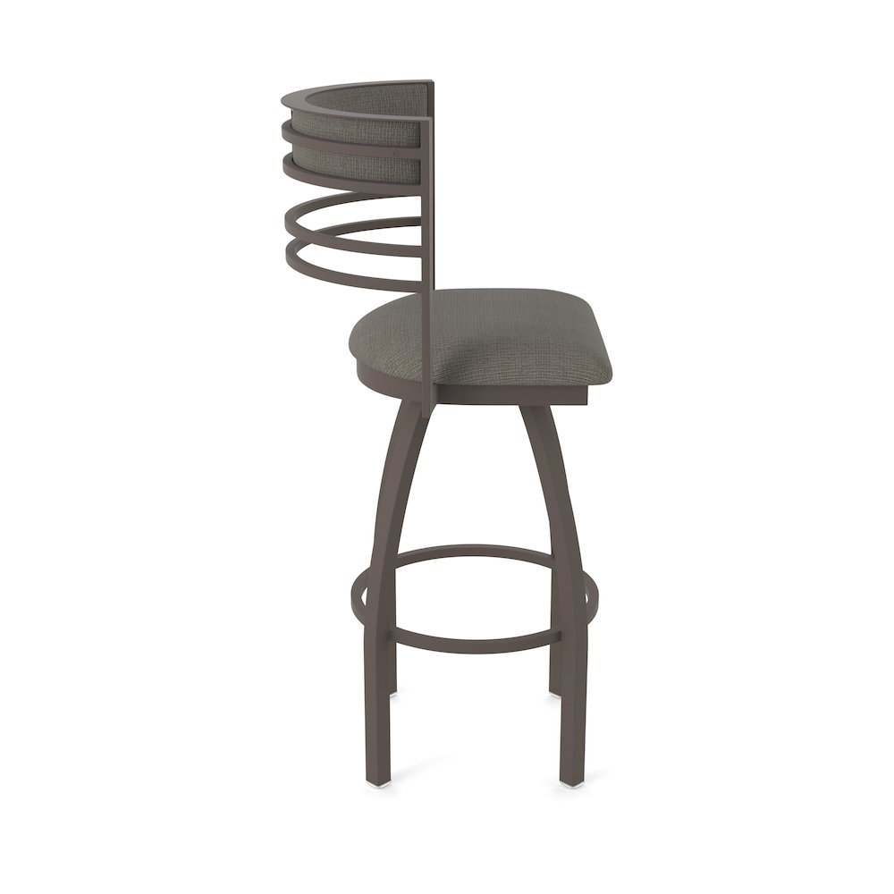 Swivel Counter Stool with Bronze Finish and Graph Chalice Seat and Back. Picture 4