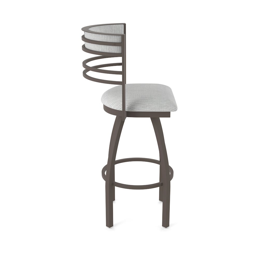 Swivel Counter Stool with Bronze Finish and Graph Alpine Seat and Back. Picture 4
