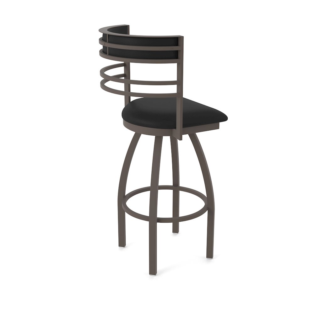 Swivel Counter Stool with Bronze Finish and Black Vinyl Seat and Back. Picture 2