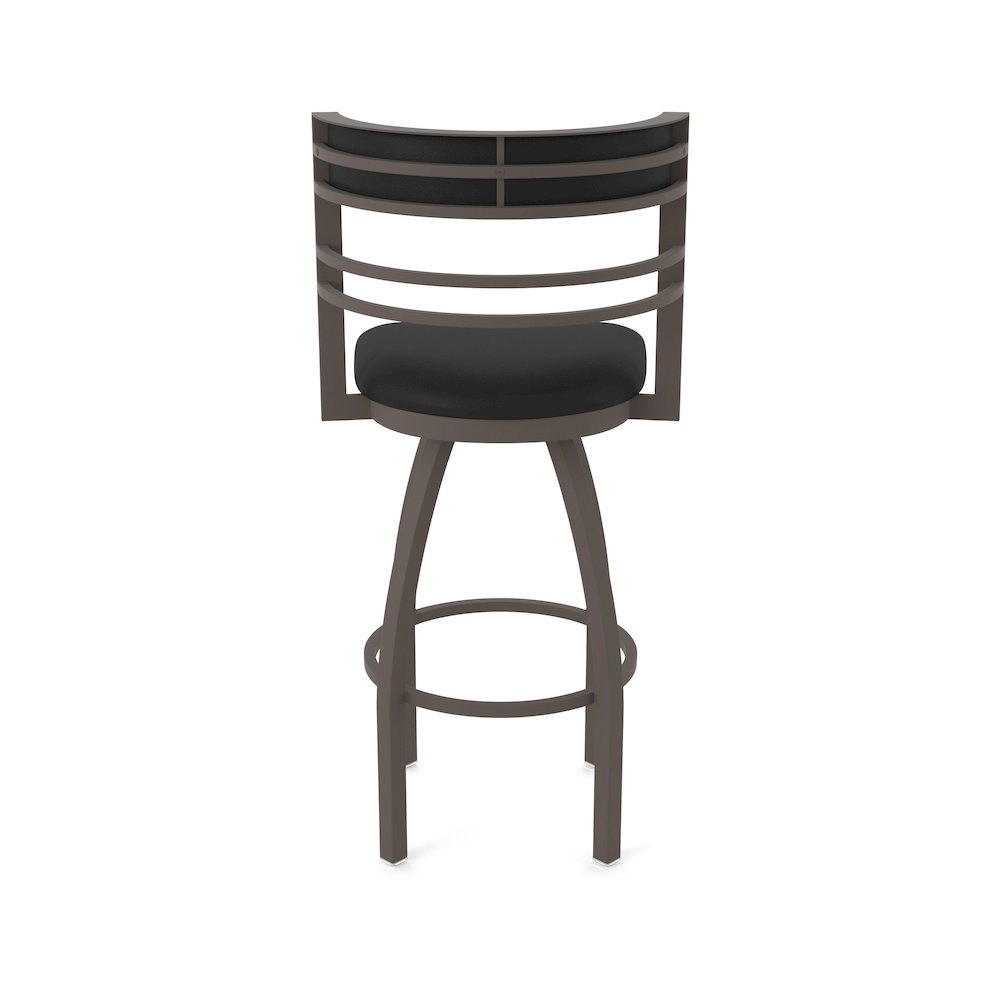 Swivel Counter Stool with Bronze Finish and Black Vinyl Seat and Back. Picture 6