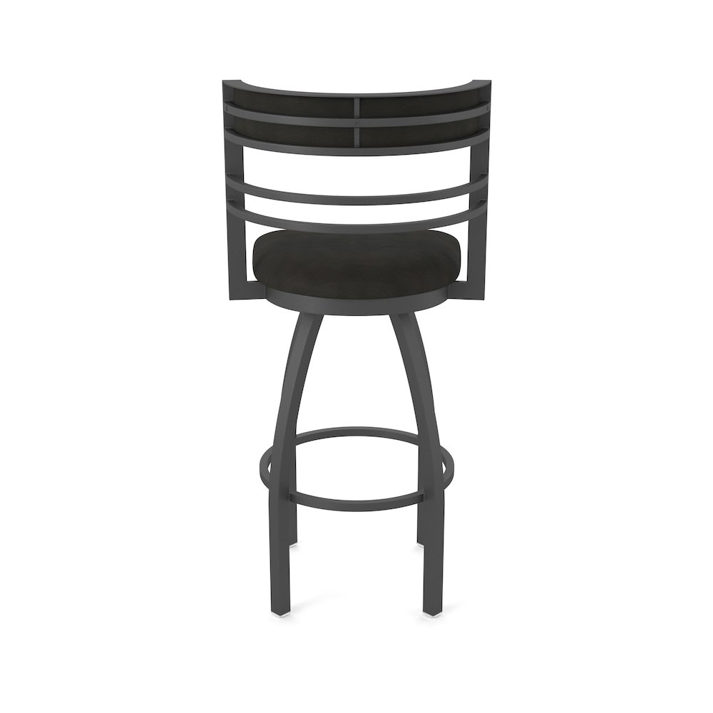Swivel Counter Stool with Pewter Finish and Canter Espresso Seat and Back. Picture 6