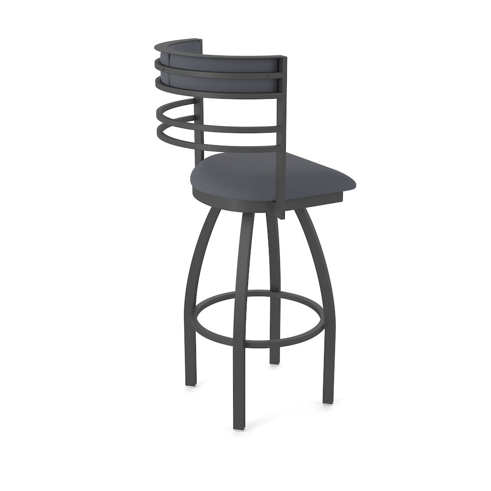 Swivel Counter Stool with Pewter Finish and Canter Storm Seat and Back. Picture 2
