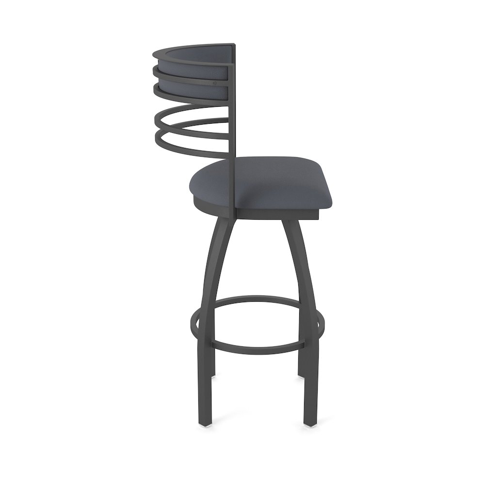 Swivel Counter Stool with Pewter Finish and Canter Storm Seat and Back. Picture 4
