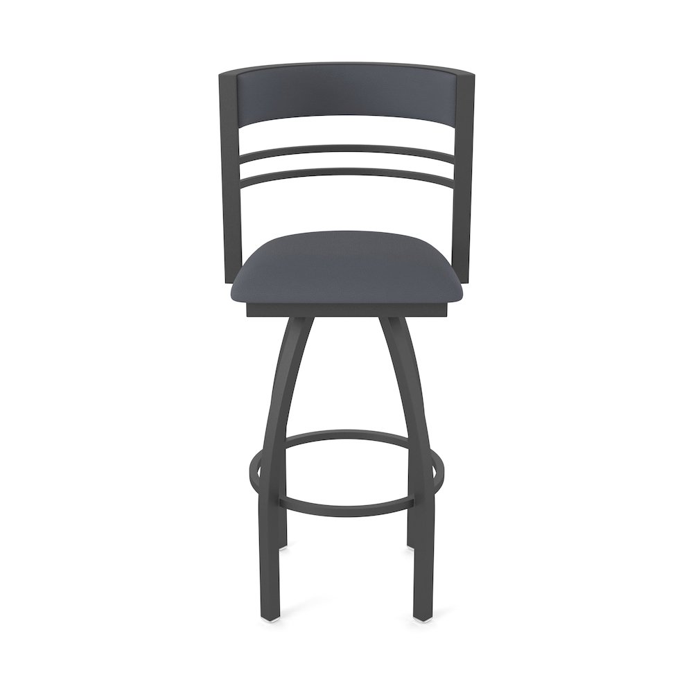 Swivel Counter Stool with Pewter Finish and Canter Storm Seat and Back. Picture 5
