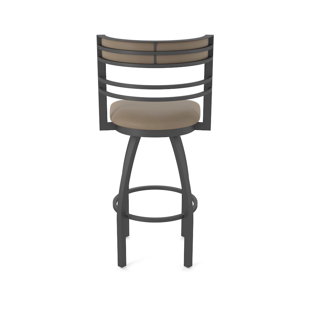 Swivel Counter Stool with Pewter Finish and Canter Earth Seat and Back. Picture 6