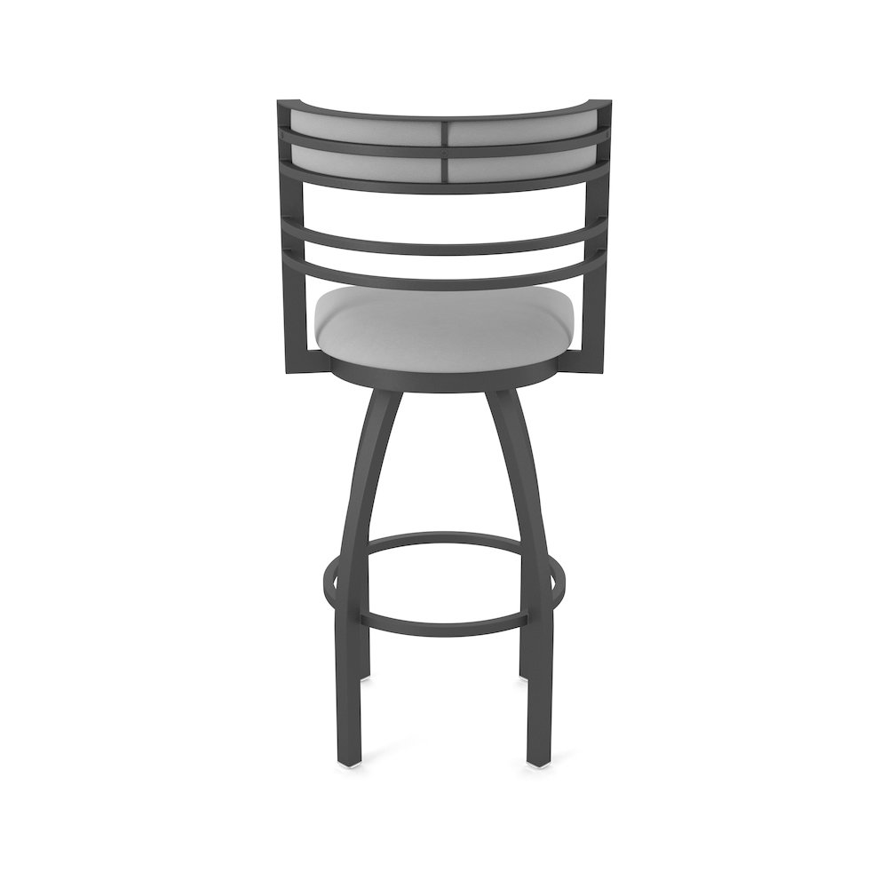Swivel Counter Stool with Pewter Finish and Canter Folkstone Grey Seat and Back. Picture 6