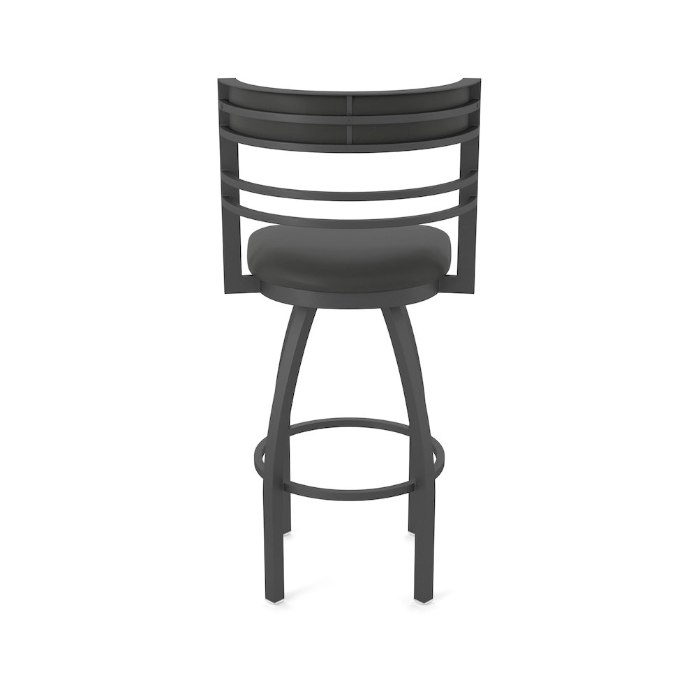 Swivel Counter Stool with Pewter Finish and Canter Iron Seat and Back. Picture 6