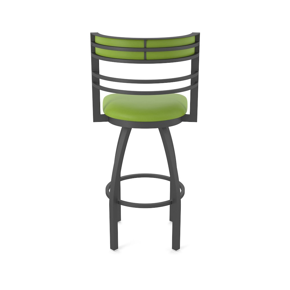 Swivel Counter Stool with Pewter Finish and Canter Kiwi Green Seat and Back. Picture 6