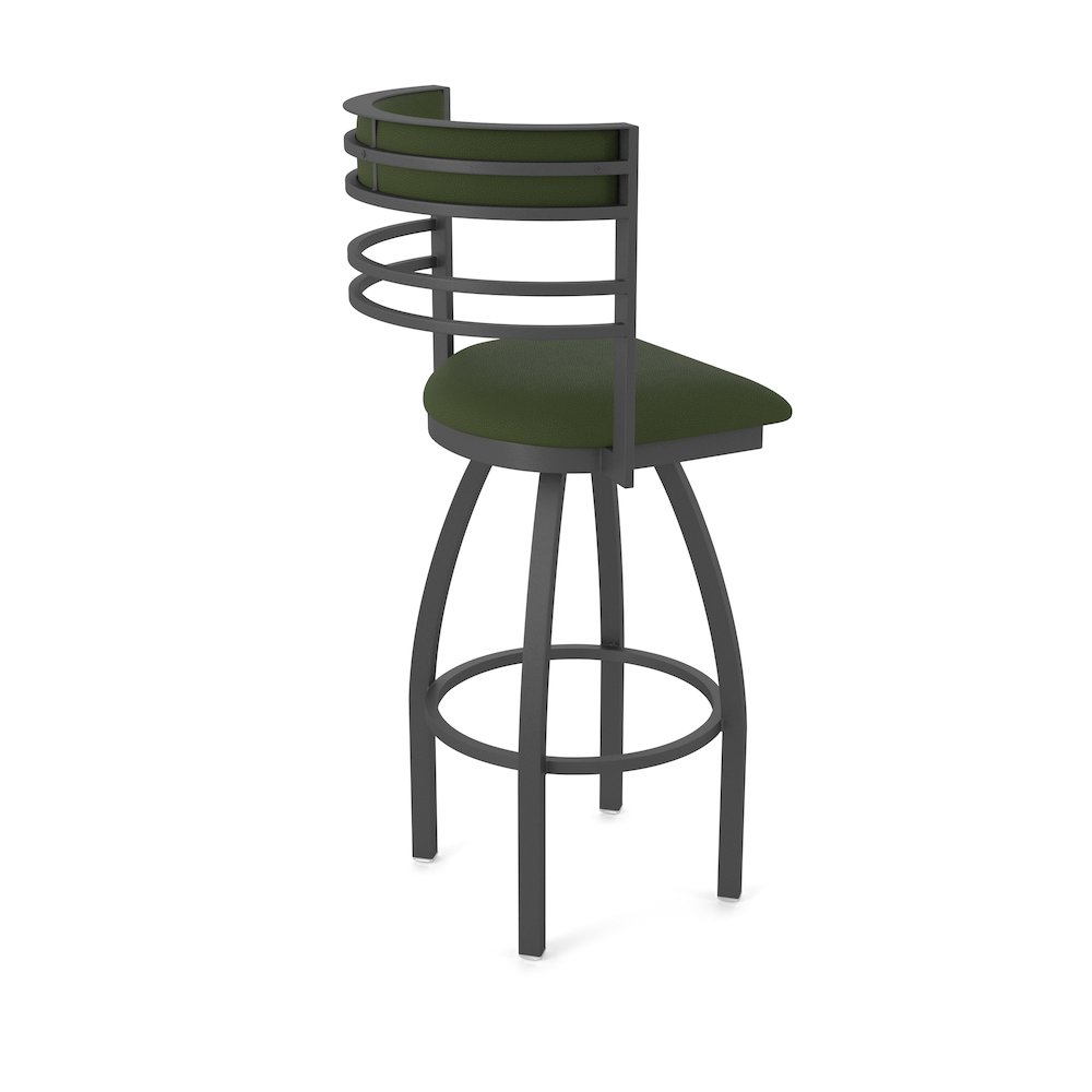 Swivel Counter Stool with Pewter Finish and Canter Pine Seat and Back. Picture 2