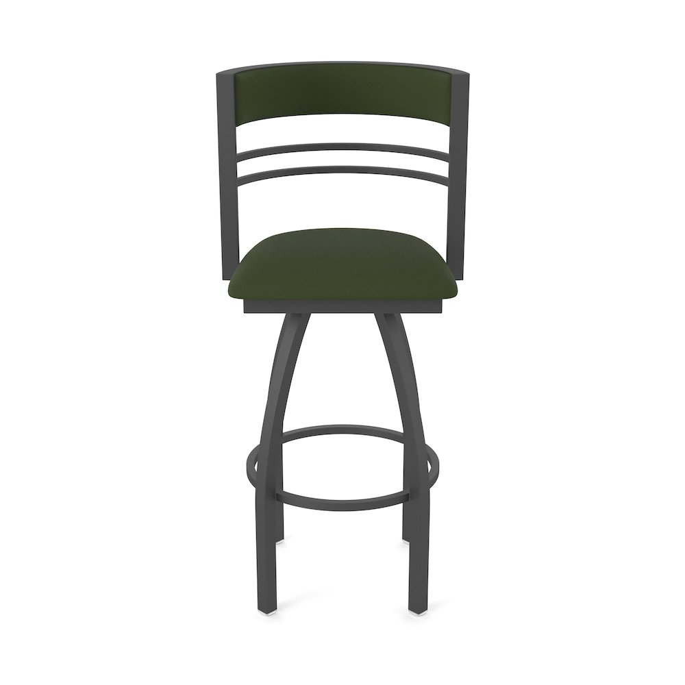 Swivel Counter Stool with Pewter Finish and Canter Pine Seat and Back. Picture 5
