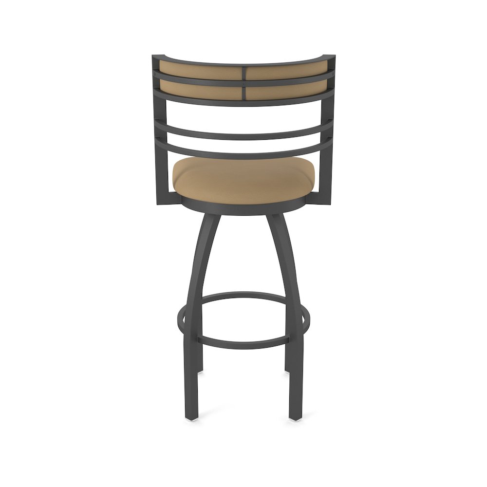 Swivel Counter Stool with Pewter Finish and Canter Sand Seat and Back. Picture 6