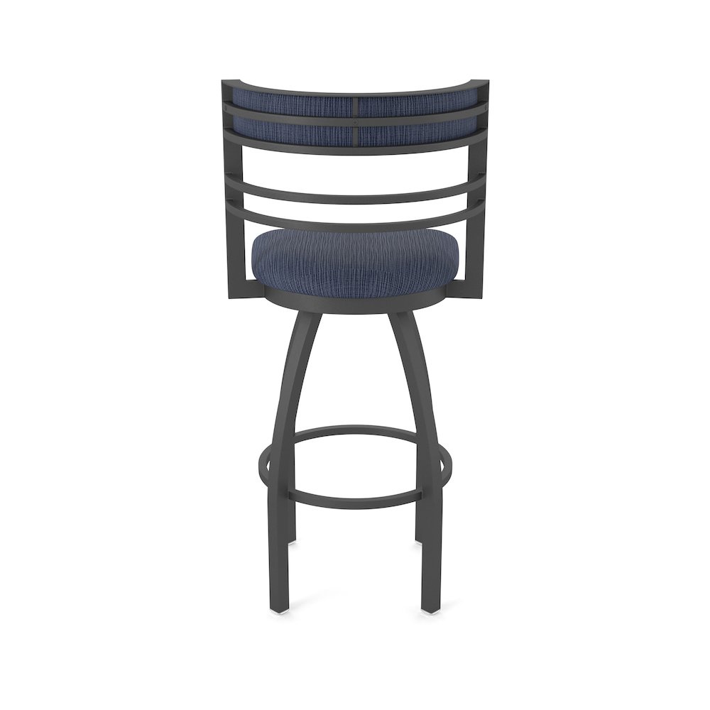 Swivel Counter Stool with Pewter Finish and Graph Anchor Seat and Back. Picture 6