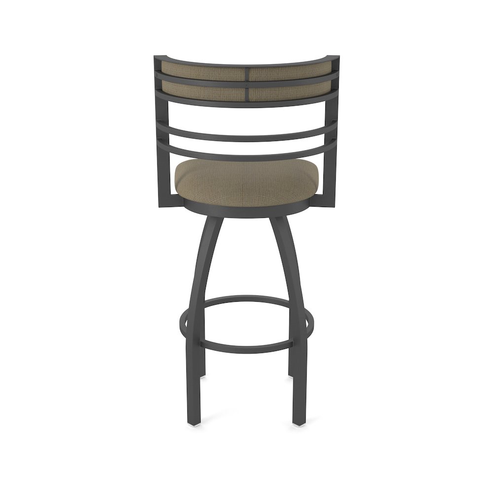 Swivel Counter Stool with Pewter Finish and Graph Cork Seat and Back. Picture 6