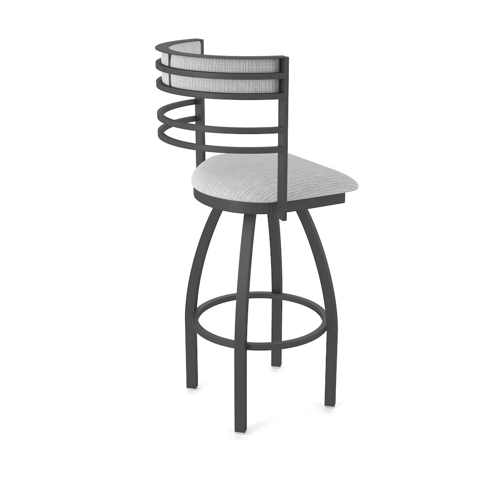Swivel Counter Stool with Pewter Finish and Graph Alpine Seat and Back. Picture 2