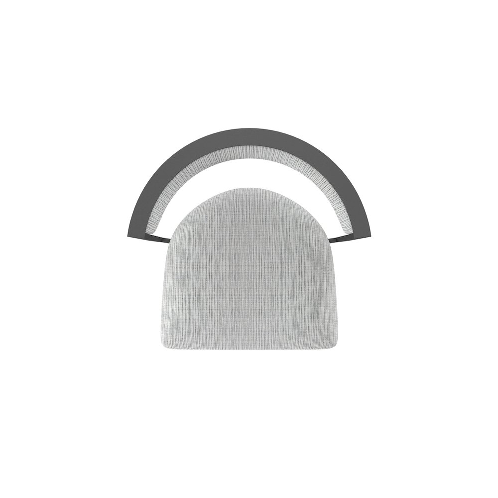 Swivel Counter Stool with Pewter Finish and Graph Alpine Seat and Back. Picture 3