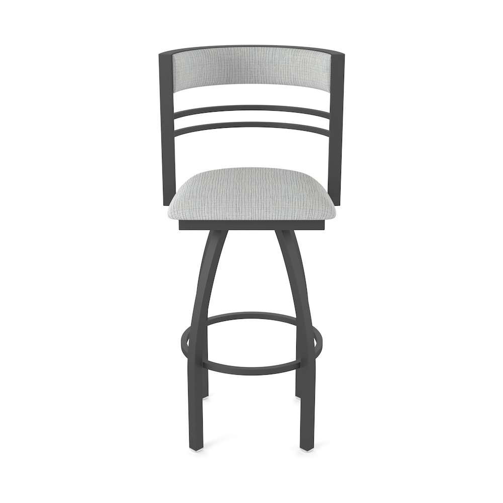 Swivel Counter Stool with Pewter Finish and Graph Alpine Seat and Back. Picture 5