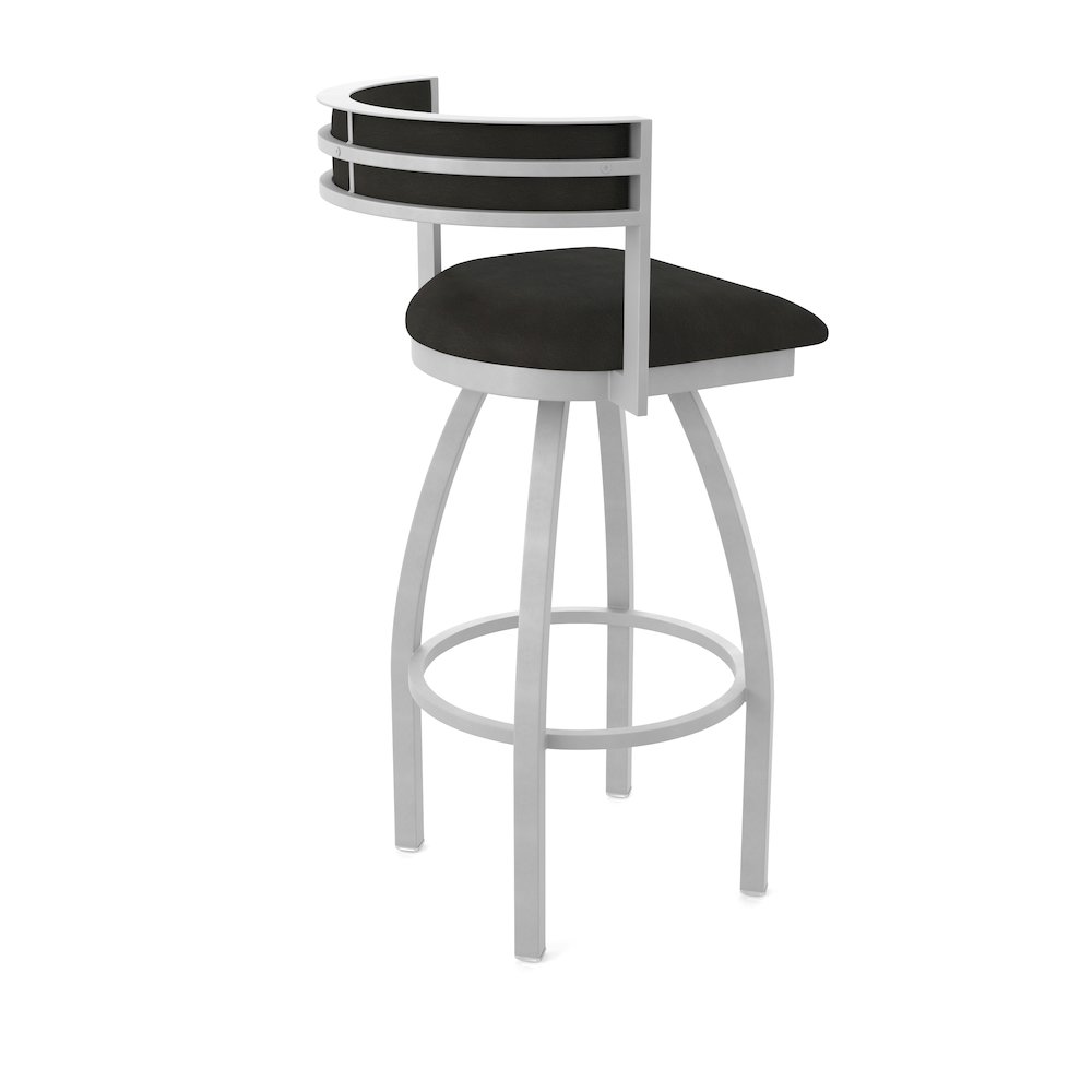 Swivel Counter Stool with Anodized Nickel Finish and Canter Espresso Seat. Picture 2