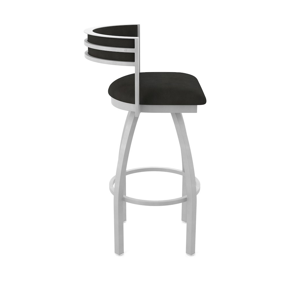 Swivel Counter Stool with Anodized Nickel Finish and Canter Espresso Seat. Picture 4