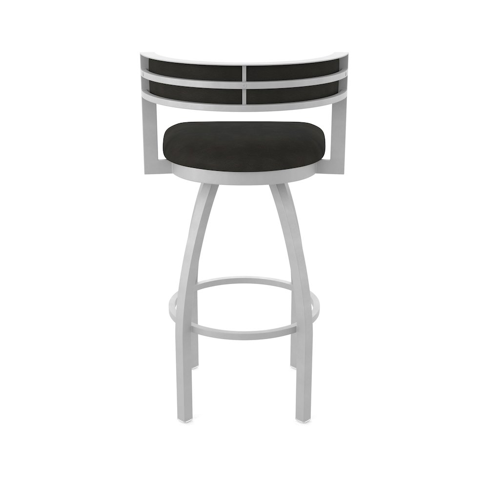 Swivel Counter Stool with Anodized Nickel Finish and Canter Espresso Seat. Picture 6