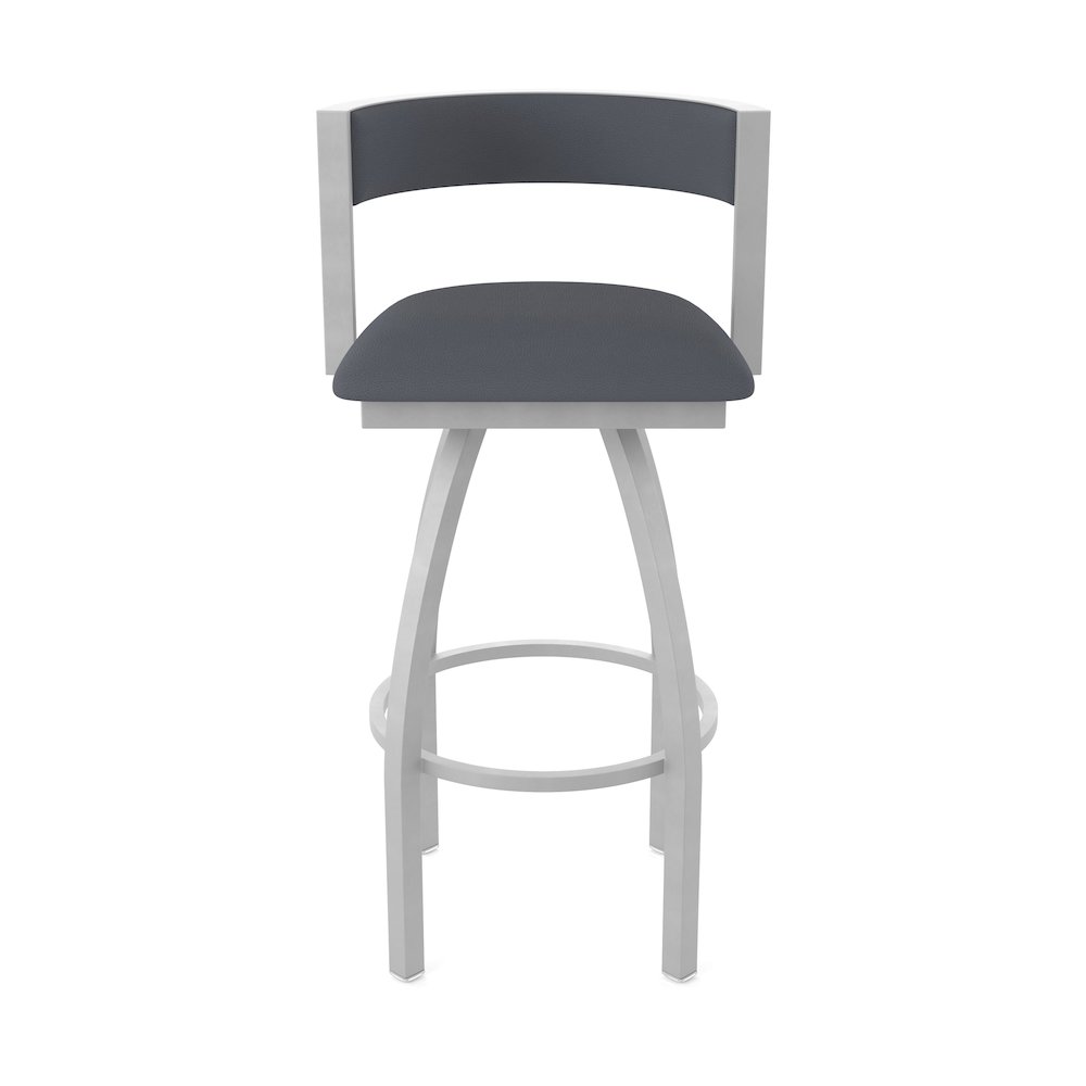 Swivel Counter Stool with Anodized Nickel Finish and Canter Storm Seat and Back. Picture 5