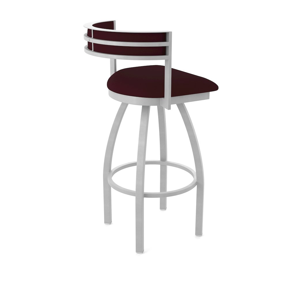 Swivel Counter Stool with Anodized Nickel Finish and Canter Bordeaux Seat. Picture 2