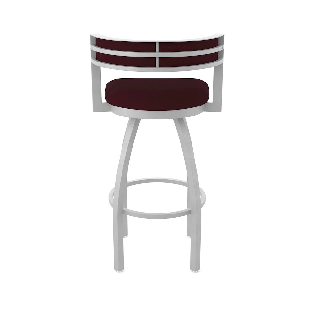 Swivel Counter Stool with Anodized Nickel Finish and Canter Bordeaux Seat. Picture 6