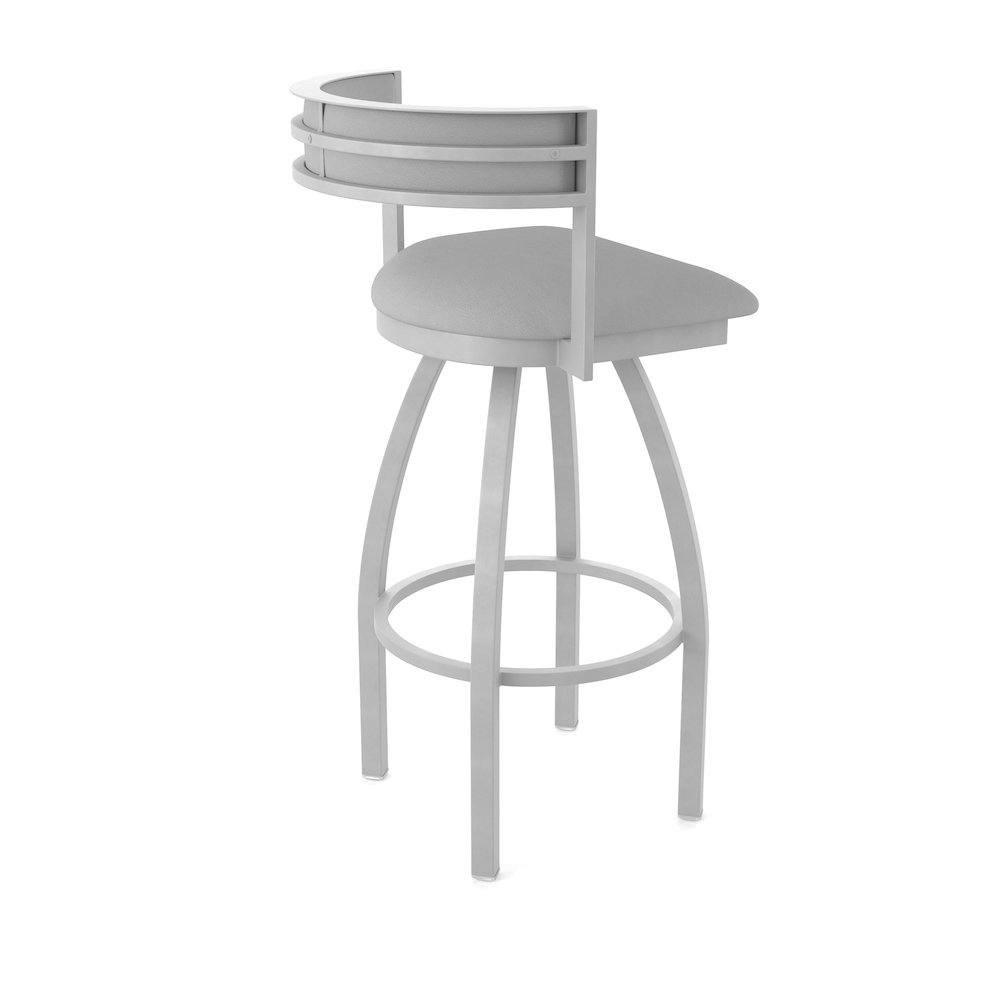 Swivel Counter Stool with Anodized Nickel Finish and Canter Folkstone Grey Seat. Picture 2