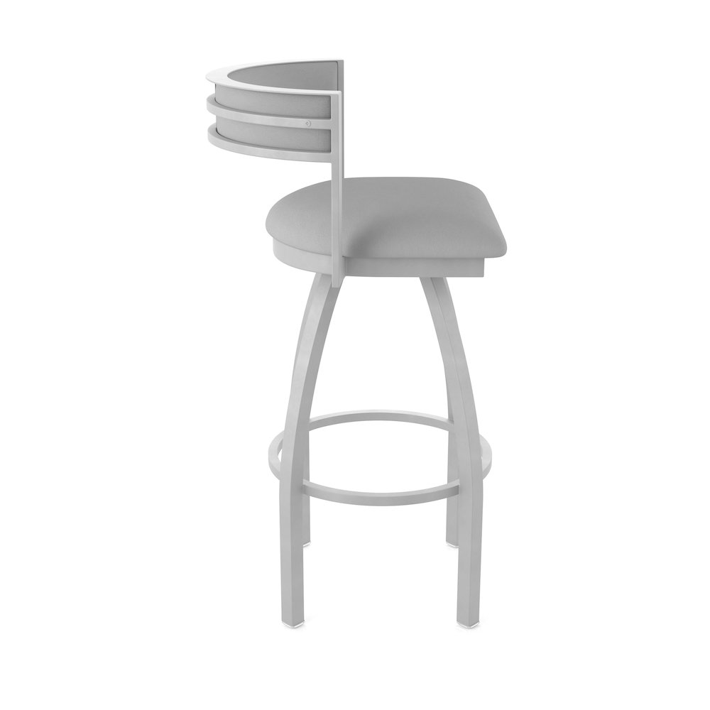 Swivel Counter Stool with Anodized Nickel Finish and Canter Folkstone Grey Seat. Picture 4